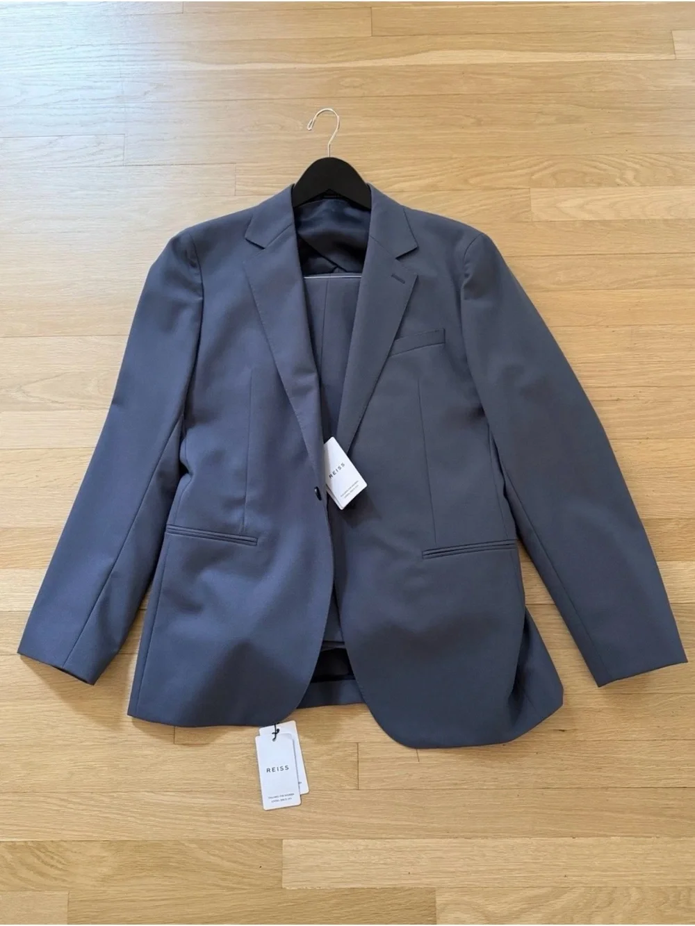 Reiss Airforce Blue Modern Fit Single Breasted Wool Full Suit | NWT | 40R / 32 W